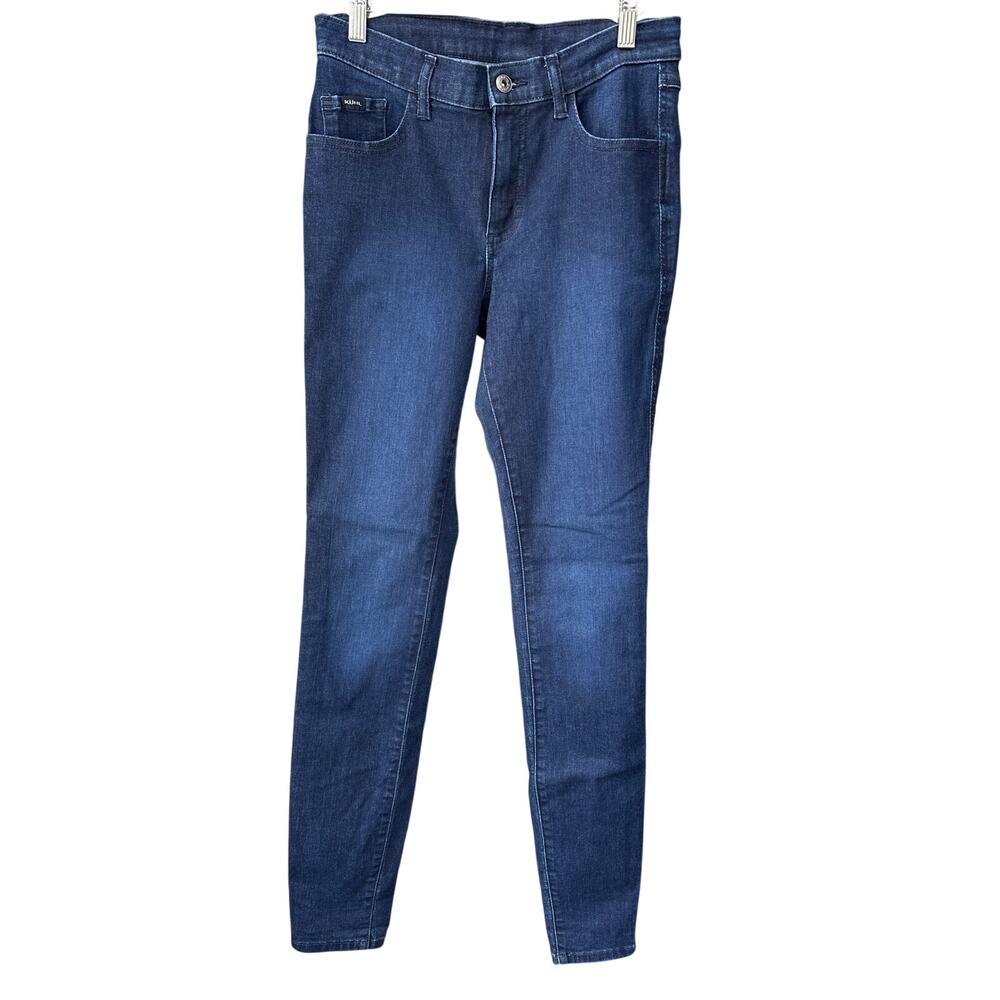 Kuhl Womens Size 6 Long Dark Wash Stretch Denim Jeans Straight Leg Outdoor Hike